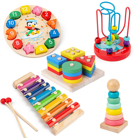 6PCS  Wooden Montessori Set