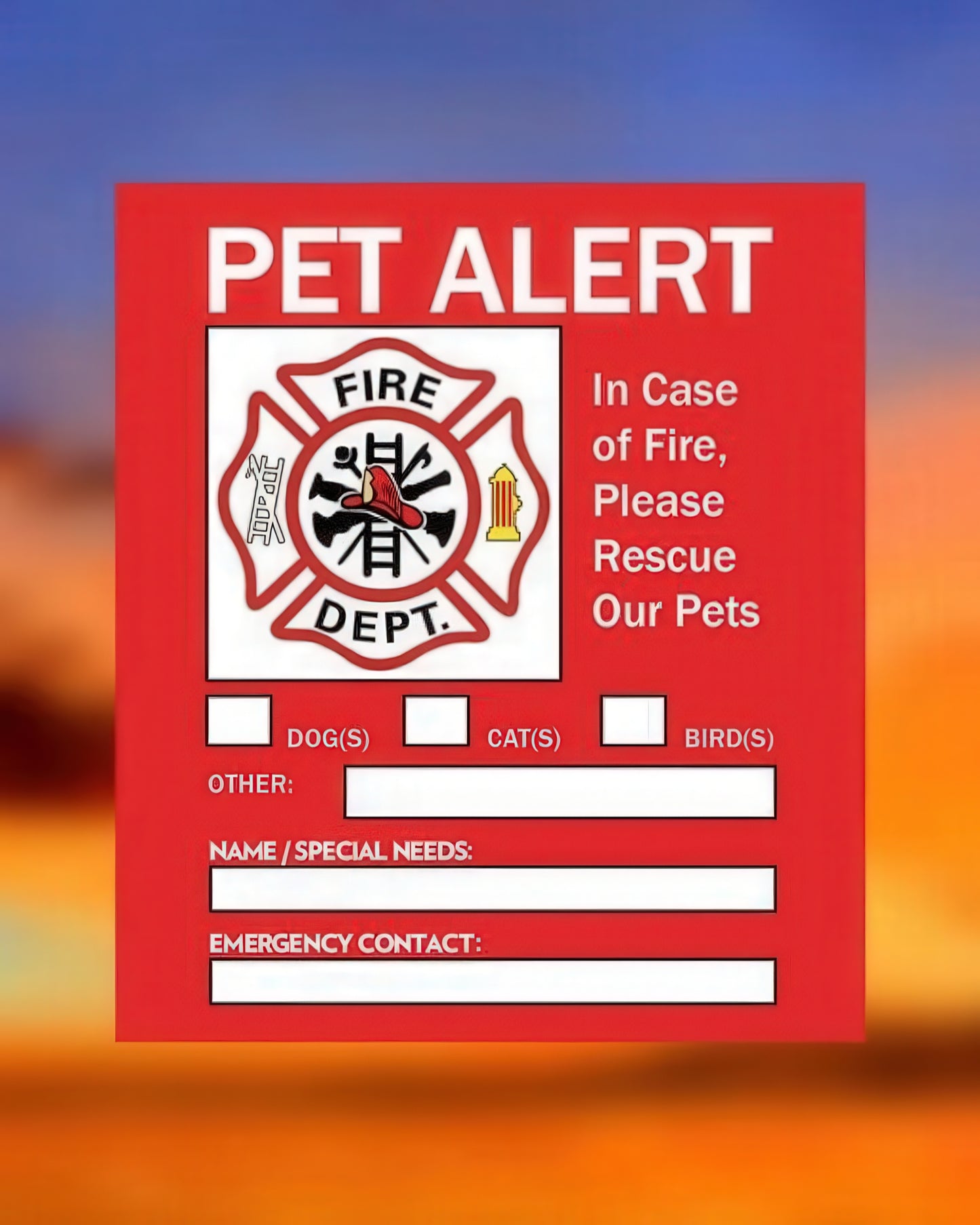 Pet Alert Stickers