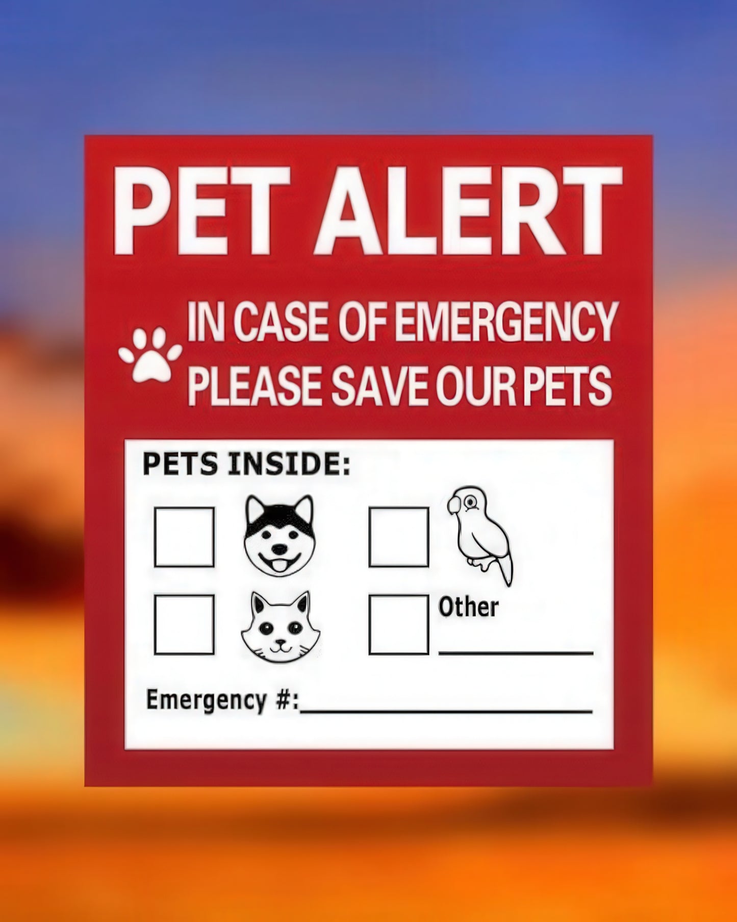 Pet Alert Stickers